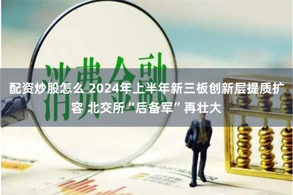 配资炒股怎么 2024年上半年新三板创新层提质扩容 北交所“后备军”再壮大